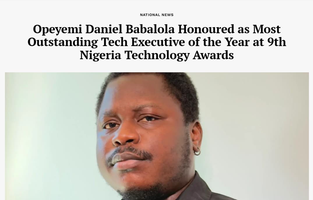 Screenshot of Peoples Daily's coverage: Most Outstanding Tech Executive of the Year, Financial Services